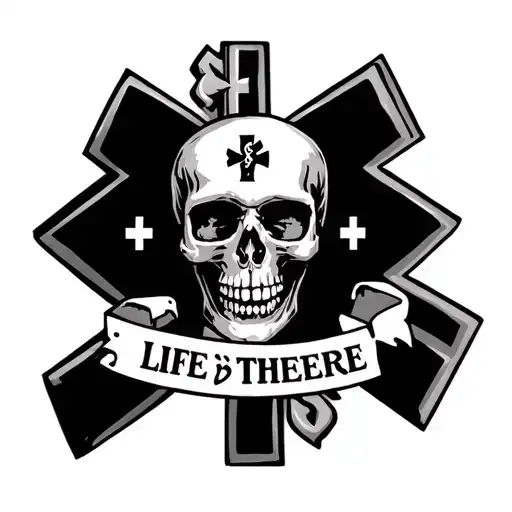 Skull And Paramedic Star Of Life Underneath There