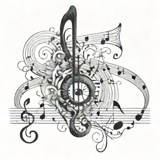 Femininity And Strength Showed Through Music Notes