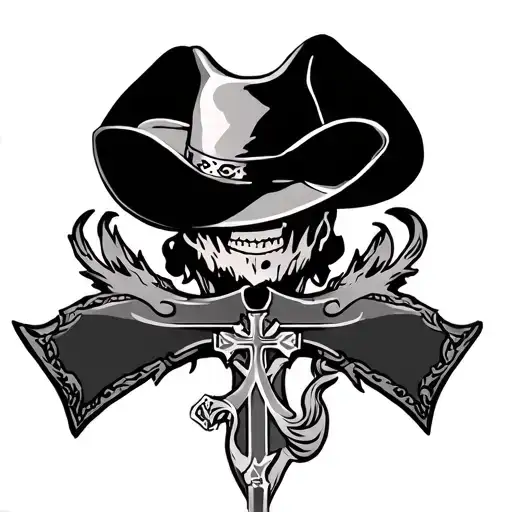 Cowboy Tattoos With Cross Incorporated