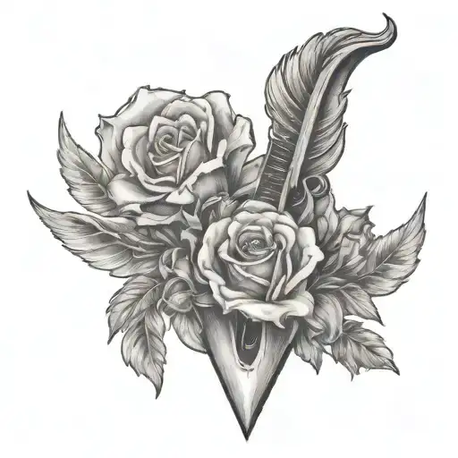 A Tattoo Design Representing The Fusion Of Funerary Occupation With Rock Music