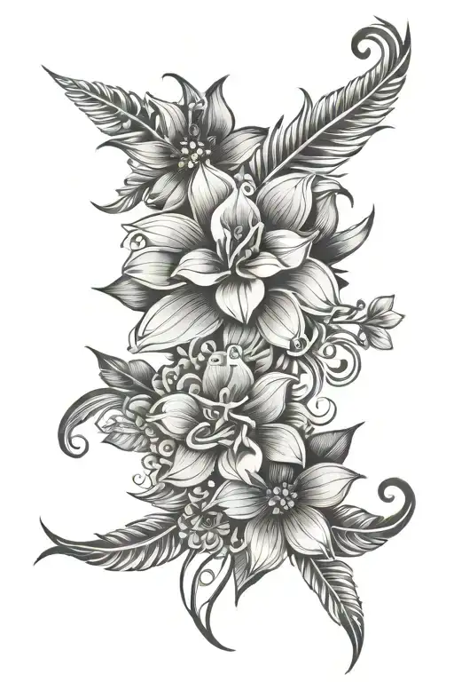 Flowers And Filipino Tribal