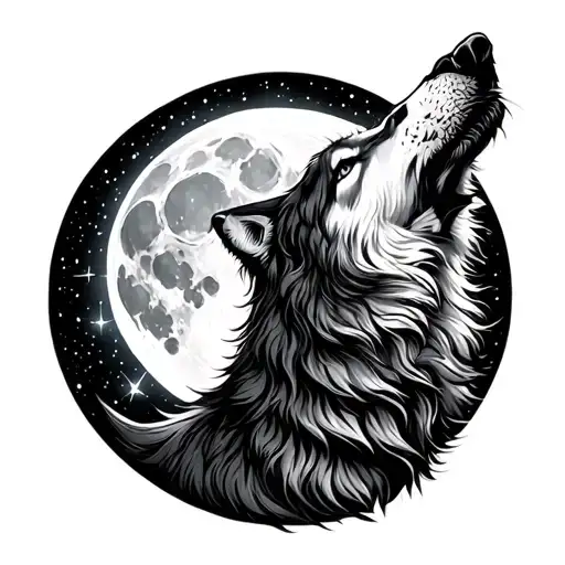 Wolf Howling At The Moon Sagittarius Constellation