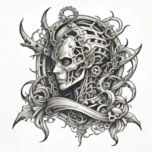 Design A Tattoo That Represents The Connection Between Metal Music And Anime
