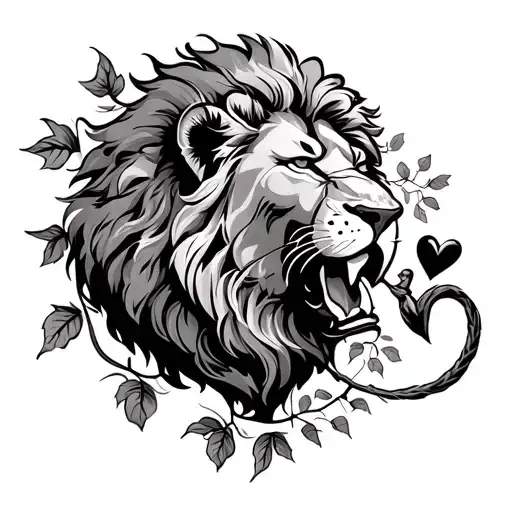 Lion Pulling On Ivy With Heart On Bgg The End