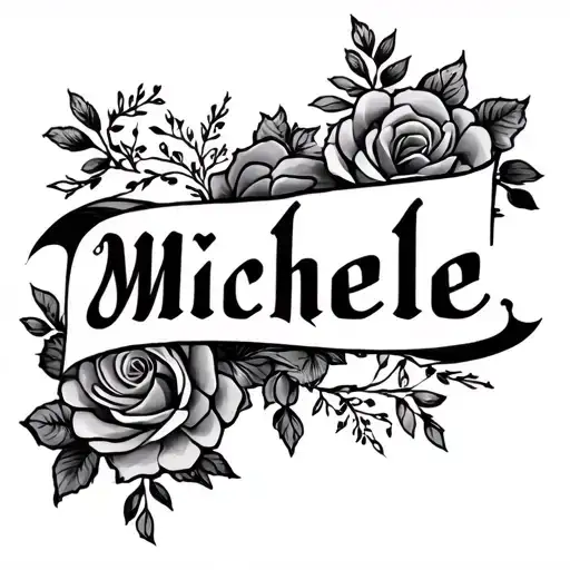 Michelle Name Tattoo On Inner Bicep