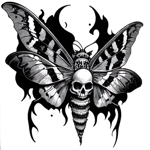 Death Head Moth And Cross