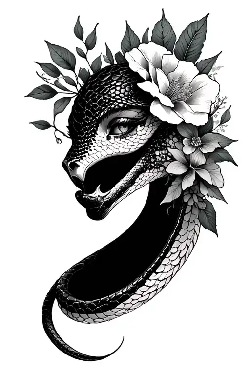 Snake Face Wife And Floral