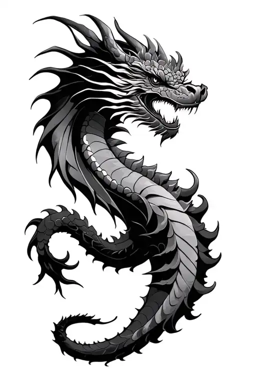 Gemini Dragon Tattoo Design