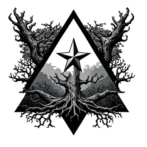 Mort 2 Stars Tree In A Triangle