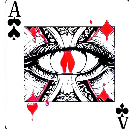 King Of Diamonds Card With Red Steeams Of Tears Coming Our The Eyes