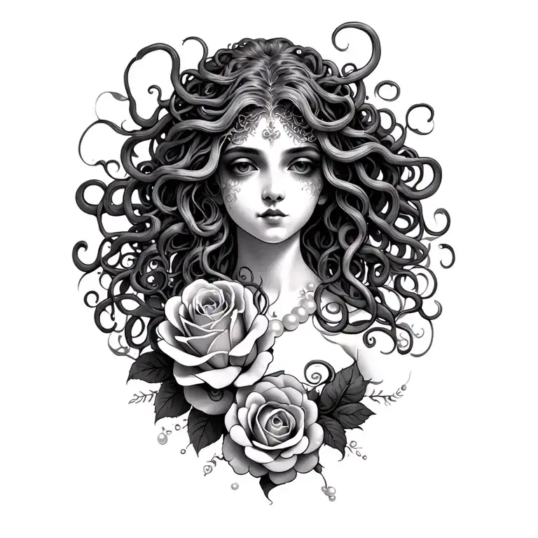 Medusa With Pearl N Roses