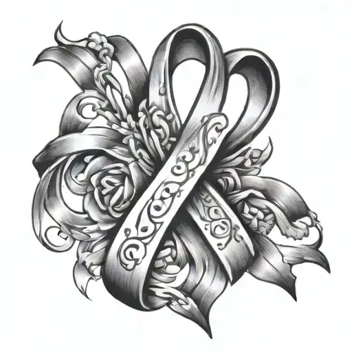 Cancer Ribbon Representing Hope And Love
