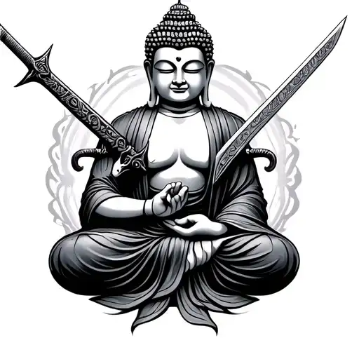 Buddah Sword Intertwined