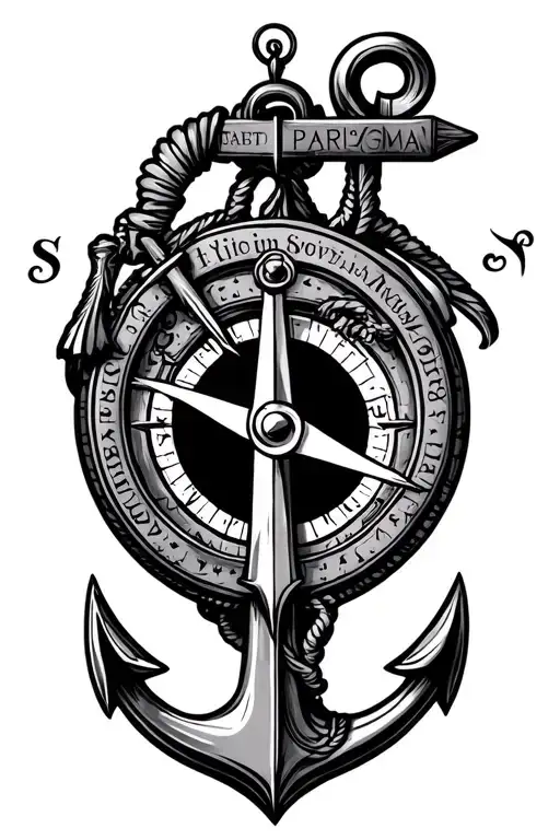 Sic Parvis Magna With Compass And Anchor