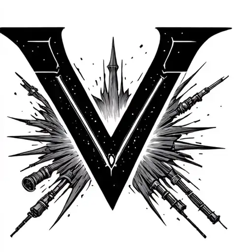 Letter V With Star Wars Theme