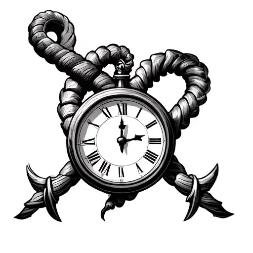 Rod Of Asclepius With Clock Face