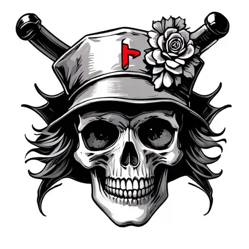 Skull Nurse Hat