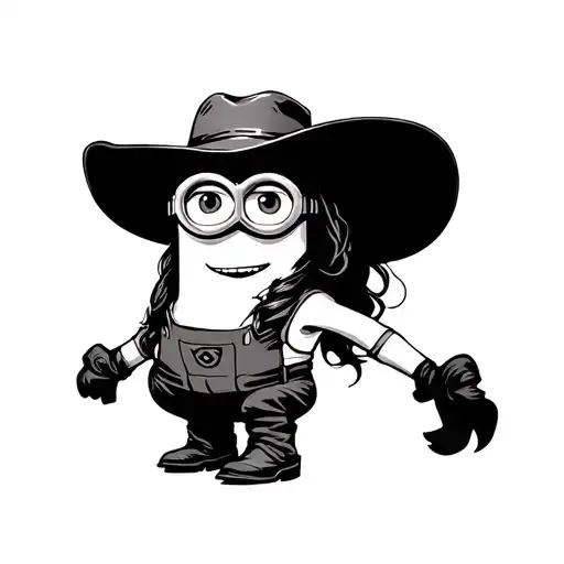 Minion With Cowboy Hat And Cowboy Boots Girly