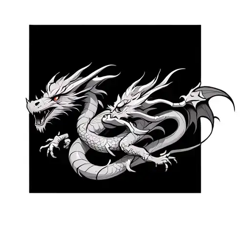 A Dragon Wrapped Around My Left Shoulder Around My Body And Ends Up On My Right Side