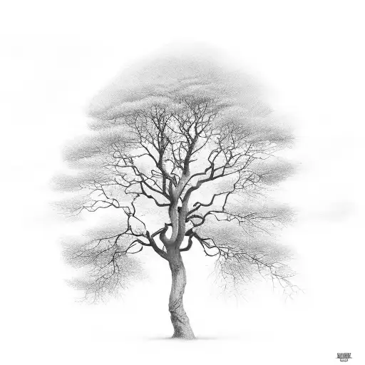 Tree With Overhanging Limbs