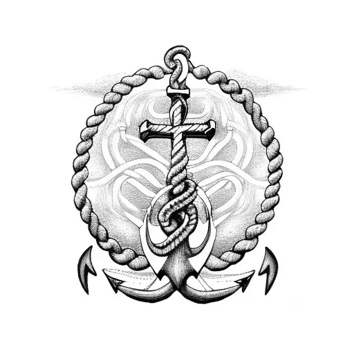 Anchor With Infinity Rope Tree Of Life