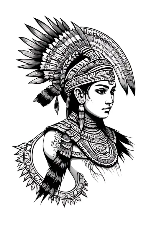 Mayan Warrior Princess Looking Forward