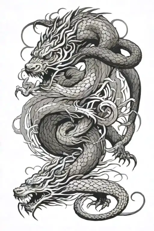 Dragon Snake Boar Tiger Surrounded
