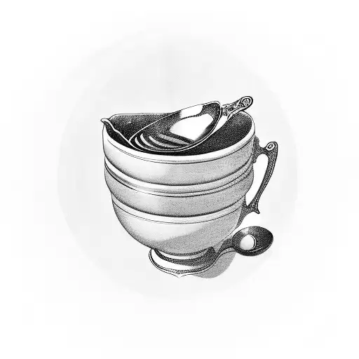 Tea Cup And A Spoon With Honey On The Moon