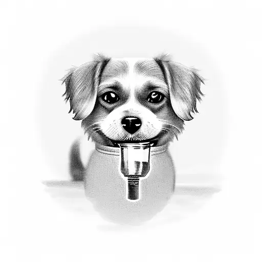 A Cute Dog Enjoying A Refreshing Drink