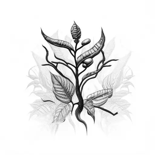 Coffee Plant With Intricate Roots