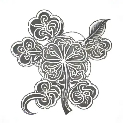 Five Leaf Clover With The Fifth Leaf In Chains