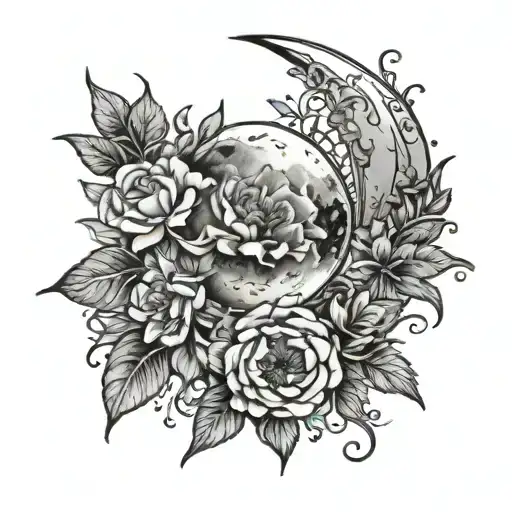 Moon And Birth Flowers