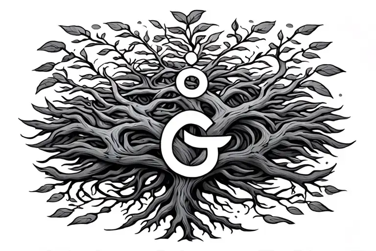 Gratitude Symbol With Roots Growing