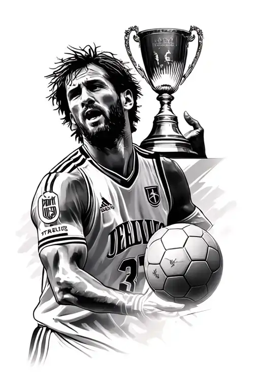 Leo Messi With Worl Cup Football And Michael Jordan With Cup