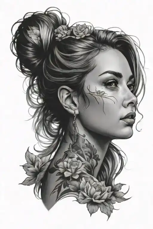 Female Portrait Ocean Tatt