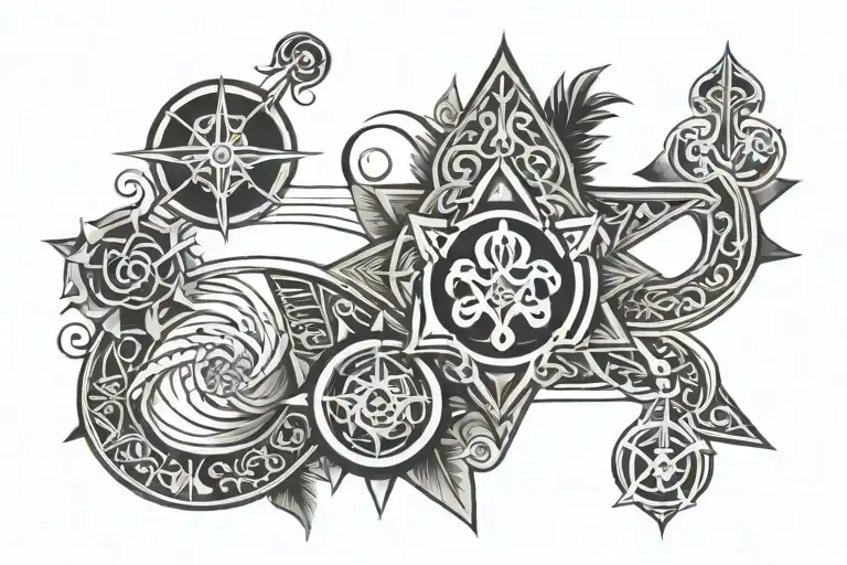 Hawaiian Flow Diagram With Mystical Symbols