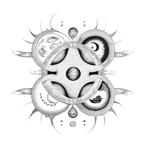 Yin And Yang With Moon And Sun Instead Of Circles