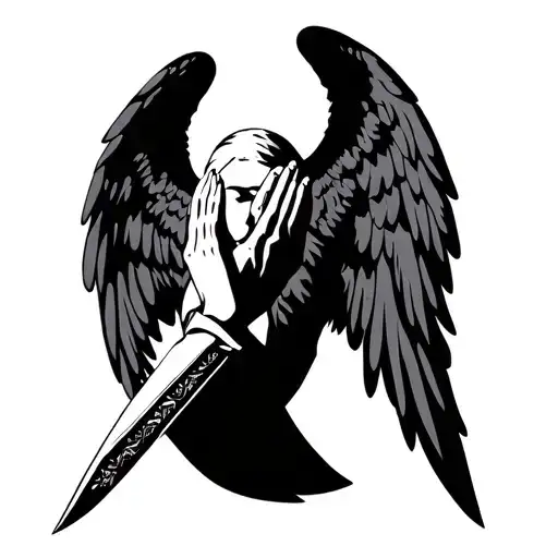 Praying Angel Side Profile Knife
