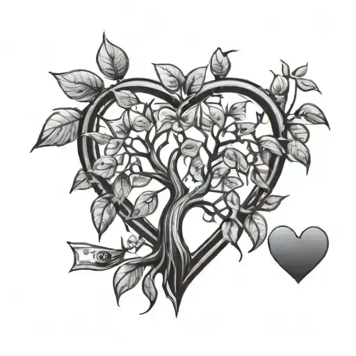 A Money Tree Growing From A Heart Symbolizing Love For Entrepreneurship And Financial Success