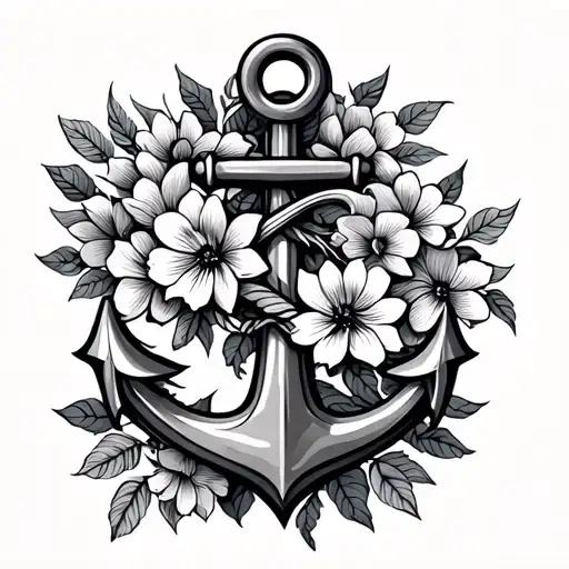 Anchor With Flowers Wrapped
