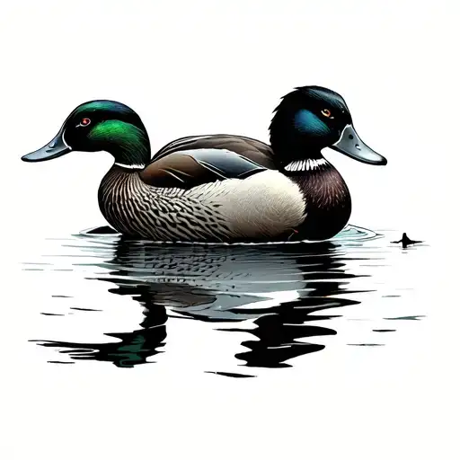 Duck Hunting Scene With Band