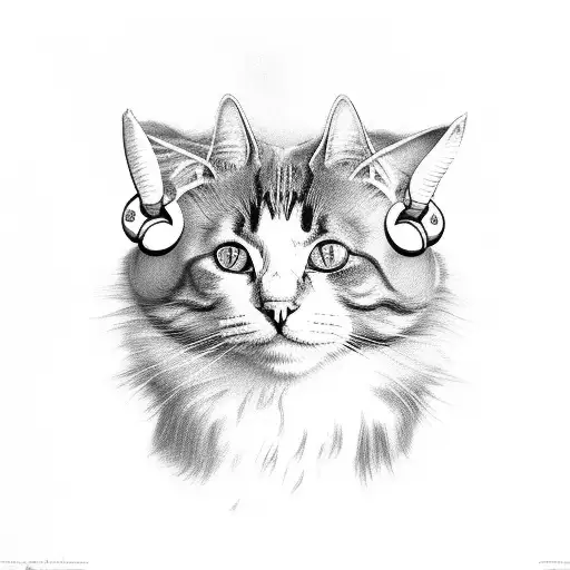 Cerberus With Cat Heads In Grey Scale