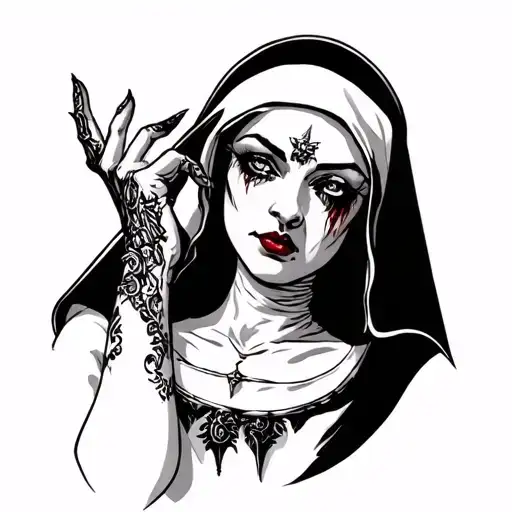 Sexy Evil Nun Choke Hand