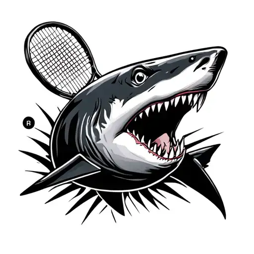 Shark And Tennis Racket