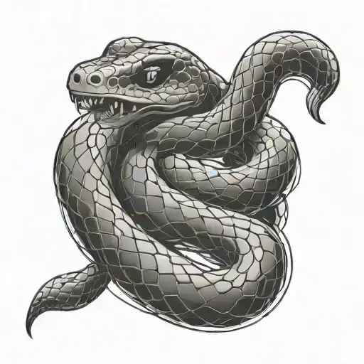 Snake Coiled Hissing Snake Wrapped