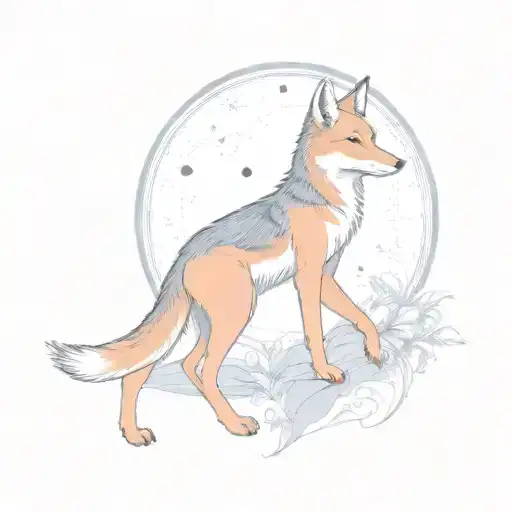 Eidelweiss Moon And Seated Coyote