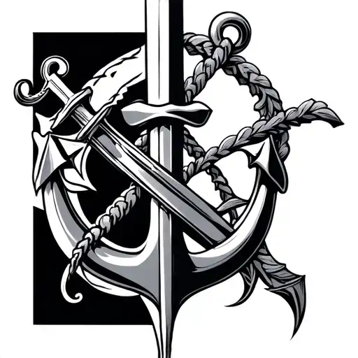 Half Anchor Half Sword Intertwined