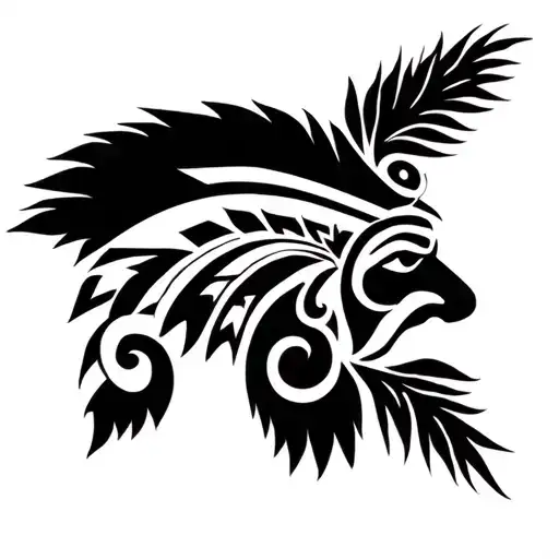 Papua New Guinea Mans Face In Tribal Design