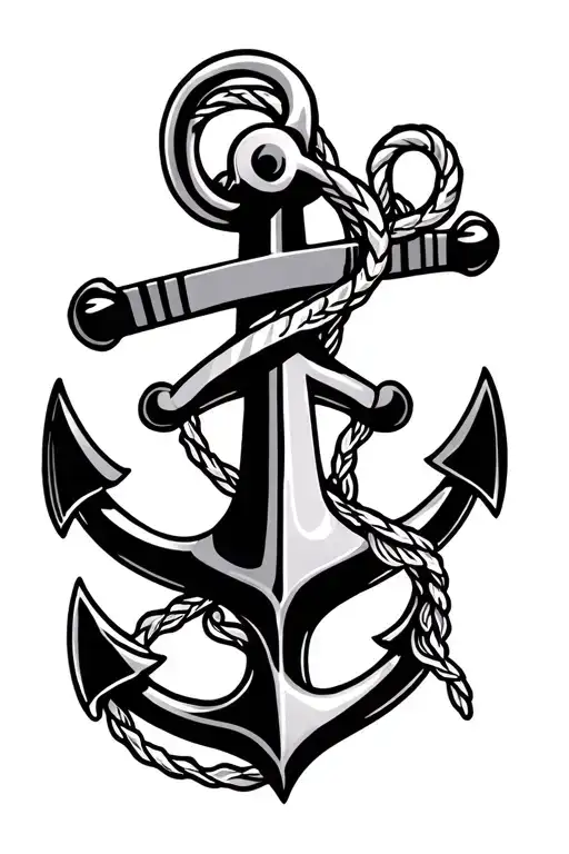 Black And Gray Irezumi With An Anchor