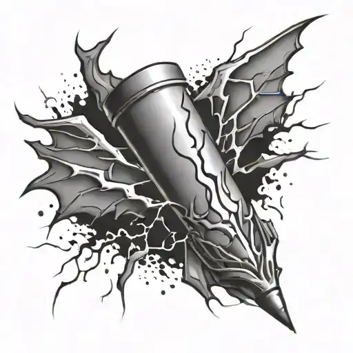 Lightning Sleeve With Bat Also With Red Hearts